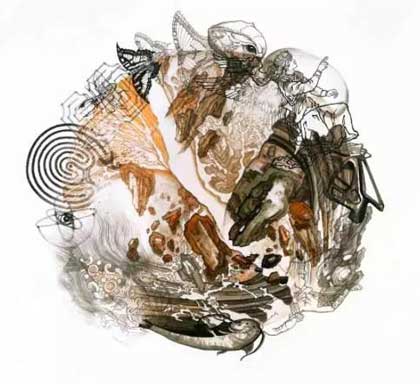 Yuan Shun 袁顺 - Linlong Ball N°.0 - Watercolor on paper 180 x 194 cm - 2014 Yuan Shun 袁顺 - Linlong Ball N°.0 - Watercolor on paper 180 x 194 cm - 2014
