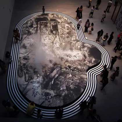 Yuan Shun 袁顺 - 0 Project - Installation : sand, wood, sound, light, photo, plastic - 2008 Yuan Shun 袁顺 - 0 Project - Installation : sand, wood, sound, light, photo, plastic - 2008