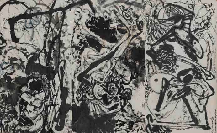 Yuan Yunsheng  袁运生  -  Wild Dreams  -  Ink painting on paper  180 x 291 cm  -  1991-2015