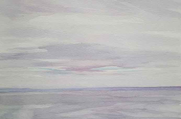 Zhang Chunbo  张春勃 -  Sea Trip to Alaska 5  -  Watercolor 6 x 9  -  2021