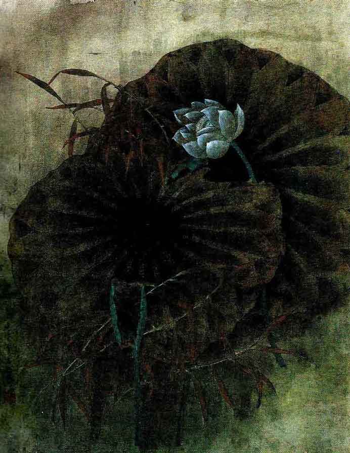 Zhao Xiuhuan  趙秀焕  -  Lotus  -  dated gengwu  -  1990