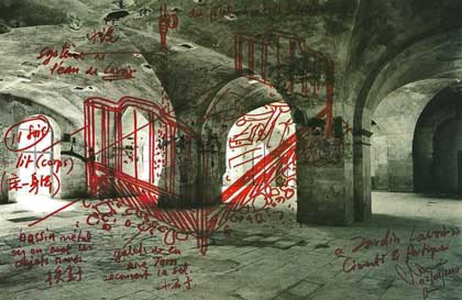 Chen Zhen  -  Jardin lavoir  -  invitation 24.03 2000 à partir de 18 h aux Moulins Albigeois  -  Cimaise et Portique  -  Centre départemental d'art contemporain 