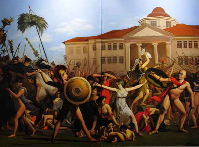 Guozheng Hao  郝国政 - Ecole, peinture à l'huile 200  X 286 cm 2009