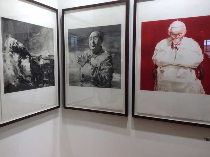 严培明  Yan Pei-Ming  -  3 engravings  -  FIAC 2014  -  photographie Michel Nau