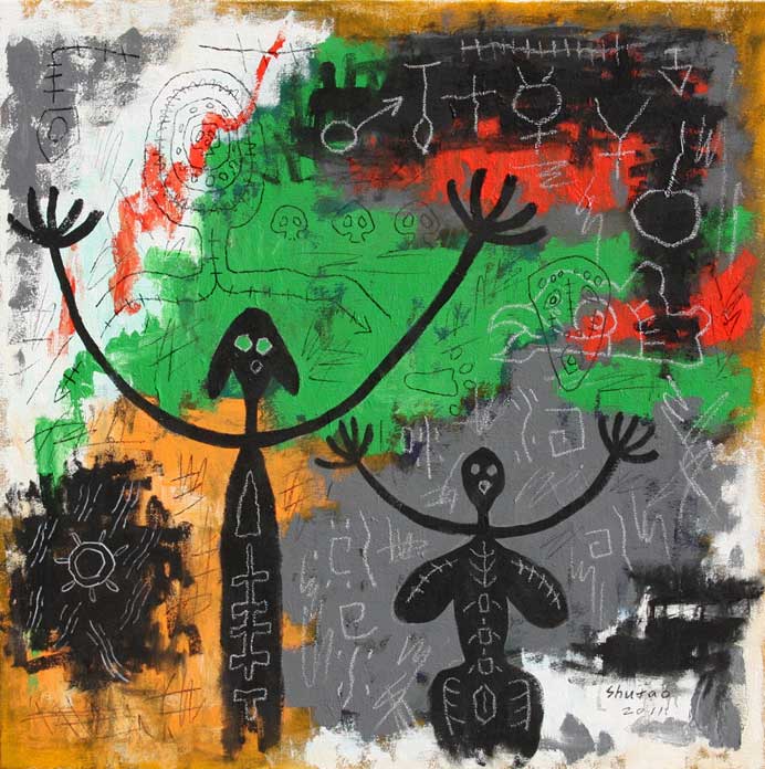 Shutao Liao  廖树陶 - Totem27 2011 - mixed medium on cotton 137 cm X 122 cm