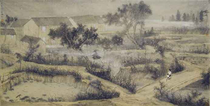 Wu Nan  吳楠  -  70cm x 137cm ink and colour on paper