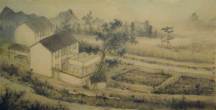 Wu Nan  吳楠  -  70cm x 137cm ink and colour on paper