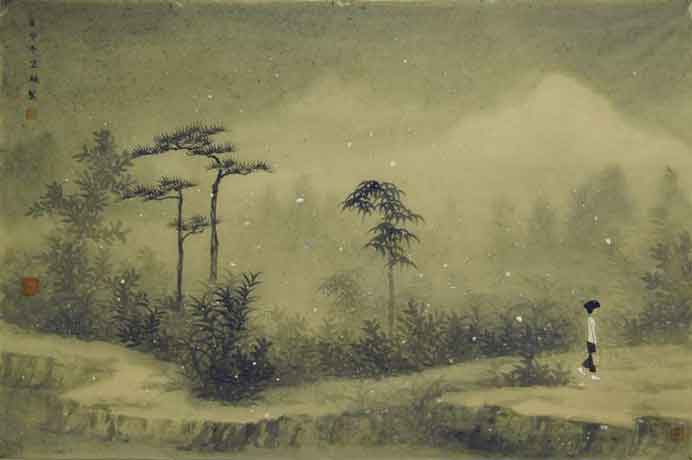 Wu Nan  吳楠  - ink and colour on paper