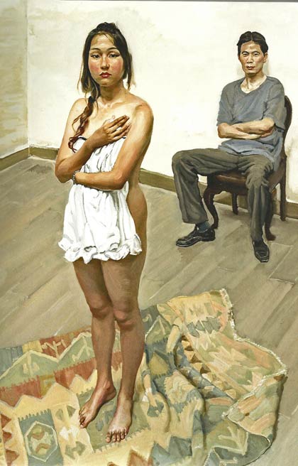 Chen Danqing  陈丹青 - Élève de l'École des Beaux-Arts et un mannequin professionnel 2010 - peinture à l'huile