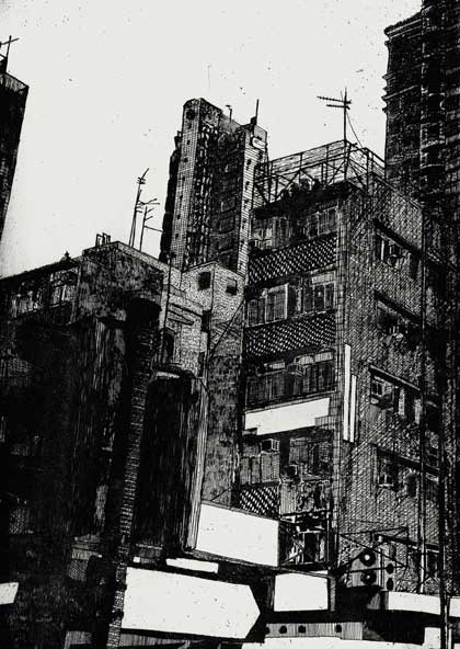 Mengzhi Zheng 郑梦之 - Sans Titre, 2008, Gravure à l’eau-forte, couleur noir, 42 x 30 cm. Mengzhi Zheng 郑梦之 - Sans Titre, 2008, Gravure à l’eau-forte, couleur noir, 42 x 30 cm.