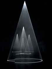 Anthony McCall, vue de l'exposition Vertical Works au LIFE, 2009